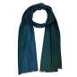 Preview: Scarf Shawl 100% Silk Flannel Dark Green BLue